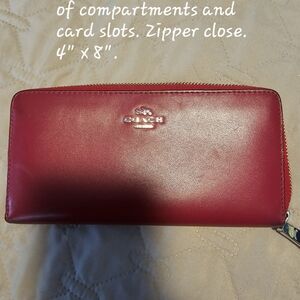 Coach Red Leather Wallet
